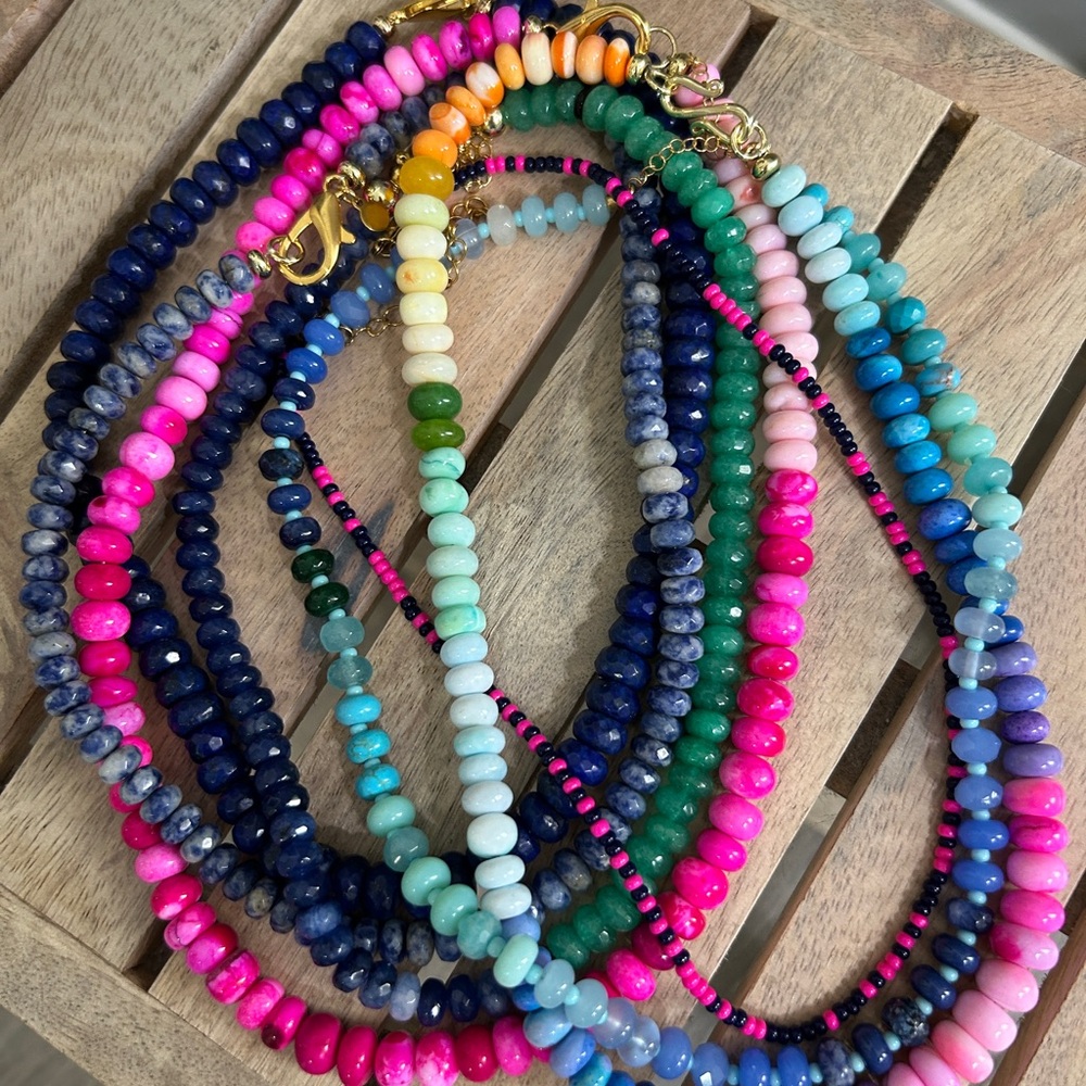 Bright Lot of 7 Beaded Necklaces